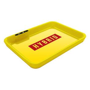 Dope Trays x Hybrid - yellow background red logo - Reefer Madness