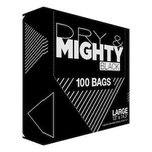 Dry & Mighty Bag Large (100 pack) - Black - Reefer Madness