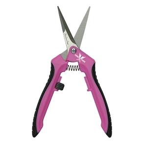 Piranha Pruner Trimming Scissors - Pink Handle & Curved Stainless Steel Blade - Reefer Madness