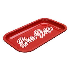 Med Dope Trays x San Jose – Red background white logo - Reefer Madness