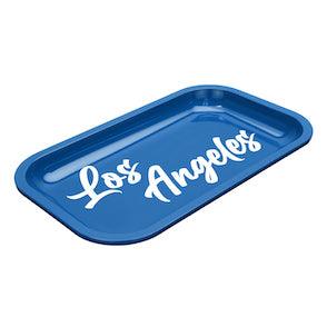 Med Dope Trays x Los Angeles – Blue background white logo - Reefer Madness