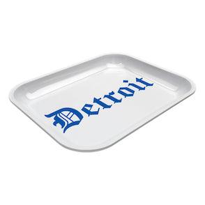 Large Dope Trays x Detroit White - background Blue logo - Reefer Madness