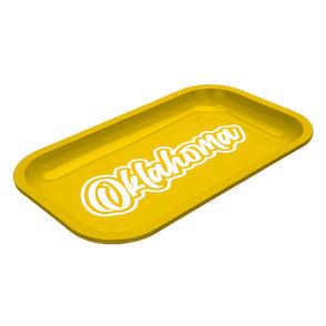 Med Dope Trays x Oklahoma - Yellow background White logo - Reefer Madness