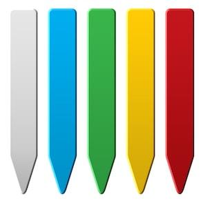 Grow1 Plant Stake Labels White, Blue, Green, Yellow, Red (1000 pieces)