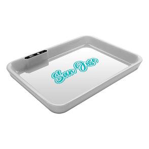 Dope Trays x San Jose – White Background Teal logo