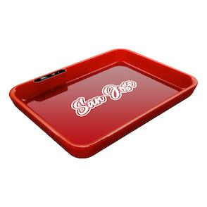 Dope Trays x San Jose – Red background white logo - Reefer Madness
