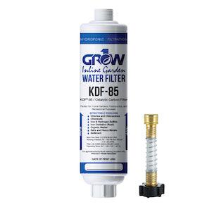 GROW1 Inline KDF-85 Garden Water Filter – Chloramine, Chlorine, Heavy Metal Removal