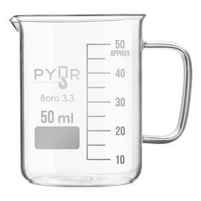 Pyur Scientific Low Form Glass Beaker w/ Graduations, Handle, and Spout